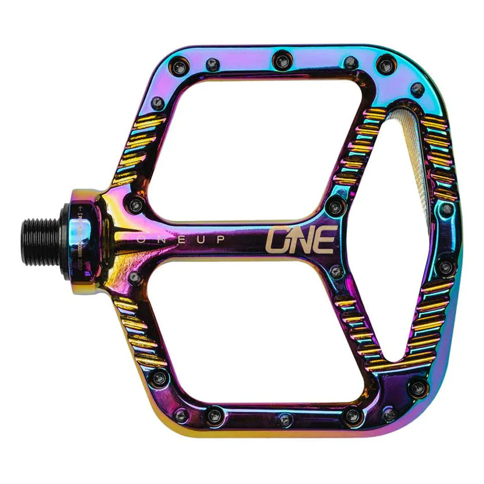 OneUp Aluminum Flat Pedals, Oil Slick